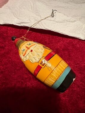 Hand-Painted like new Santa Ornament - Holiday Home Decor wooden opens vintage